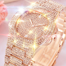 Load image into Gallery viewer, Mens Watches Fashion Luxury Diamond Brand Date Quartz Watch Men Gold Stainless Steel Business Watch Montres de Marque de Luxe 22