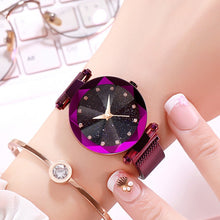 Load image into Gallery viewer, Luxury Ladies Clock Magnet Starry Sky Diamond Watch